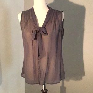Sheer gray sleeveless top